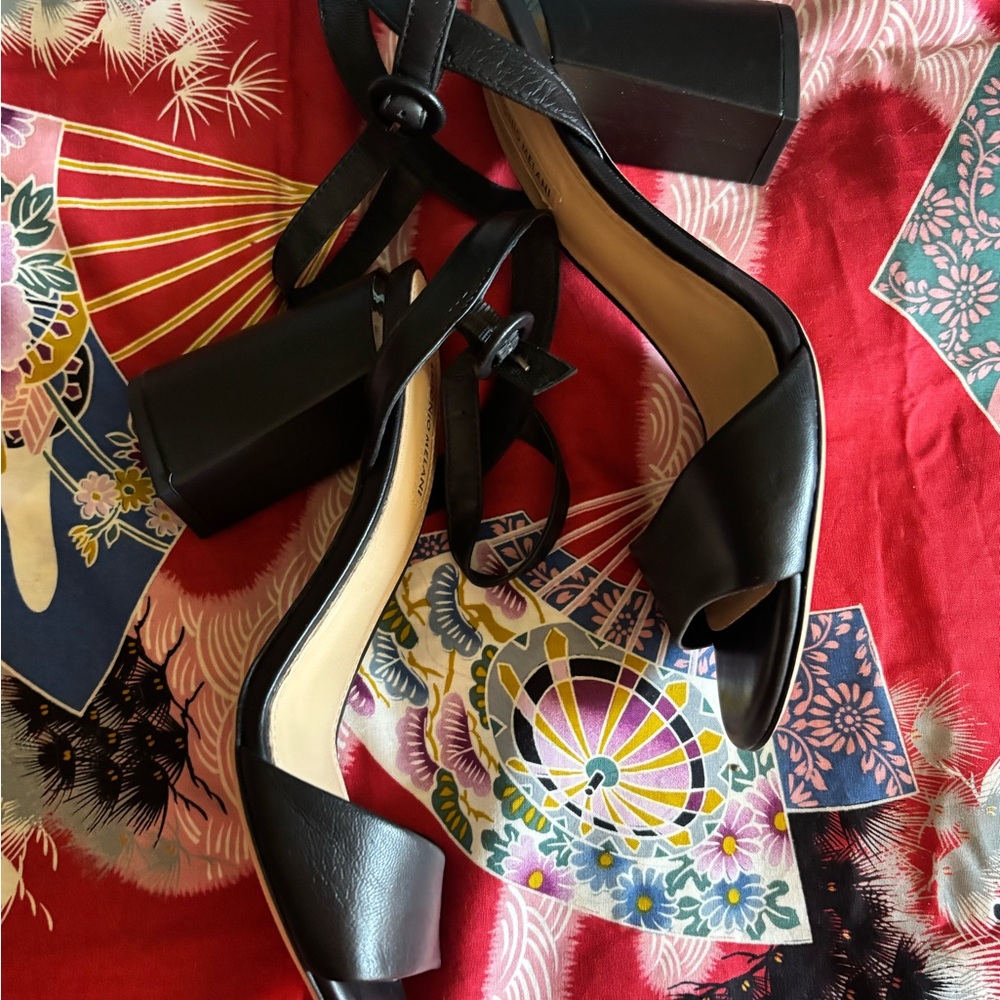 NEW IN BOX Antonio Melani Women’s Black Ankle Strap Sandal 3 inch Heels Size 8 - Picture 5 of 11